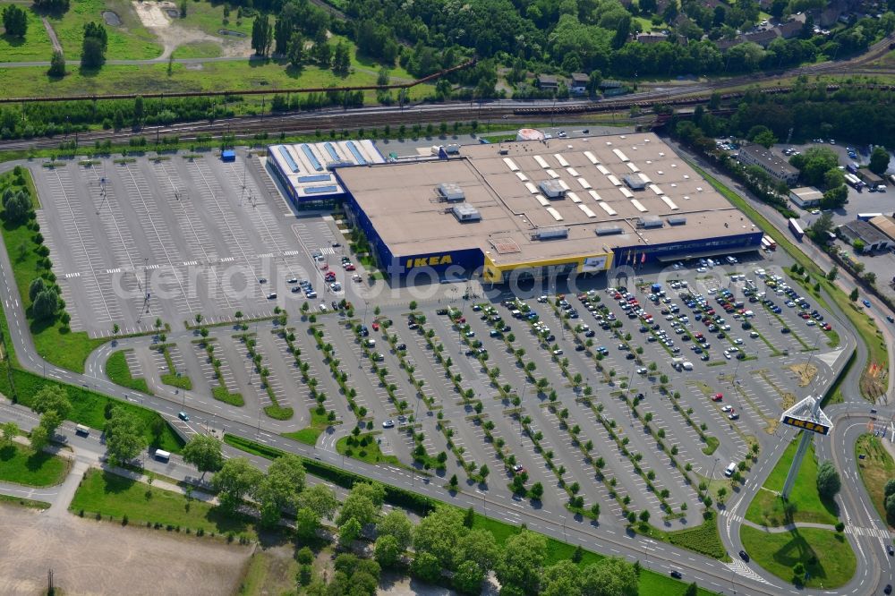 Aerial photograph Duisburg - View of the furniture store IKEA in Duisburg