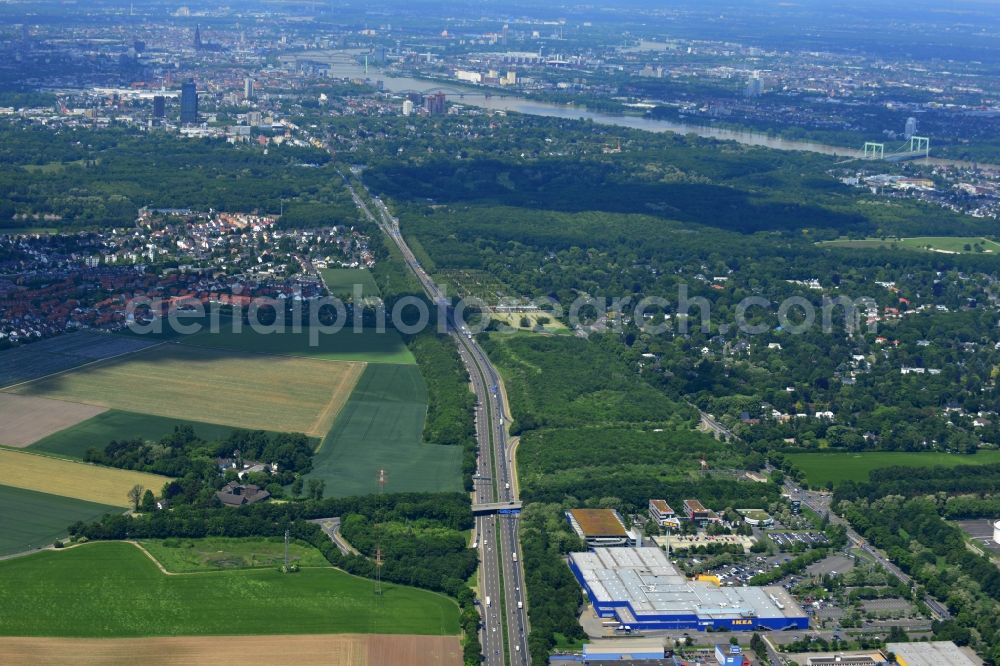 Aerial photograph KÖLN - IKEA store in the Godorfer Str. Godorf in the district of Cologne in North Rhine-Westphalia