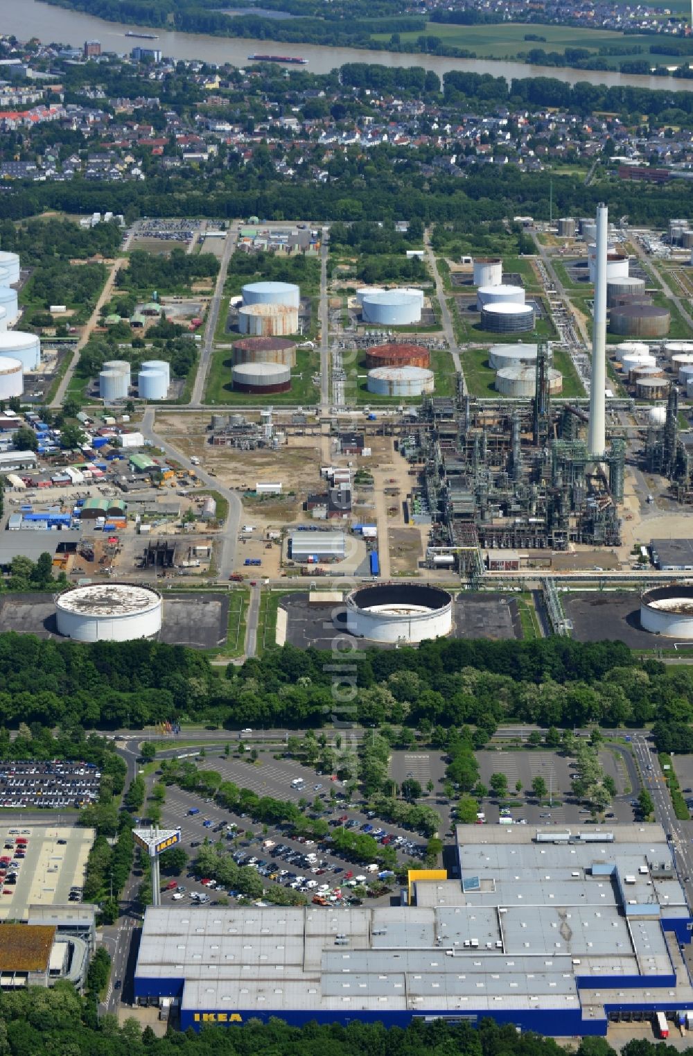 Aerial photograph KÖLN - IKEA store in the Godorfer Str. Godorf in the district of Cologne in North Rhine-Westphalia