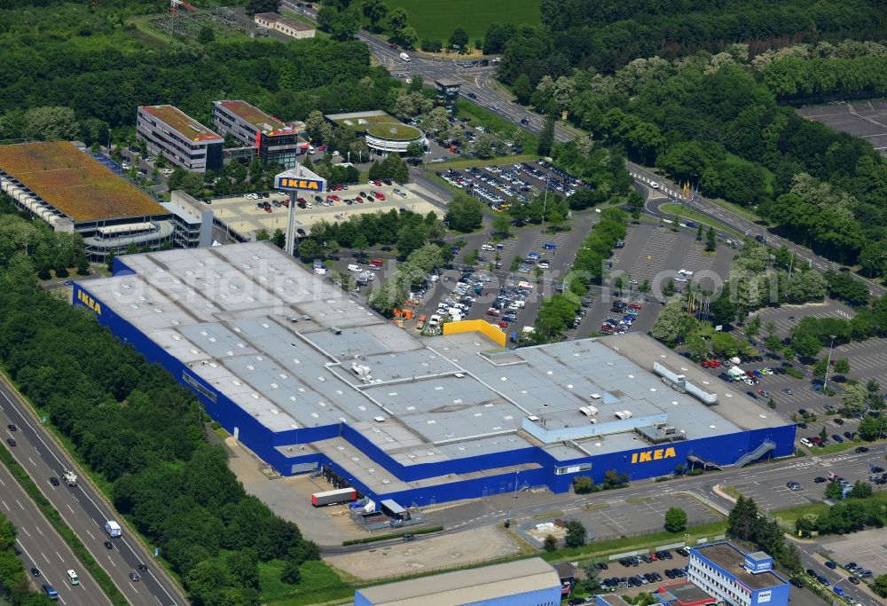 KÖLN from above - IKEA store in the Godorfer Str. Godorf in the district of Cologne in North Rhine-Westphalia