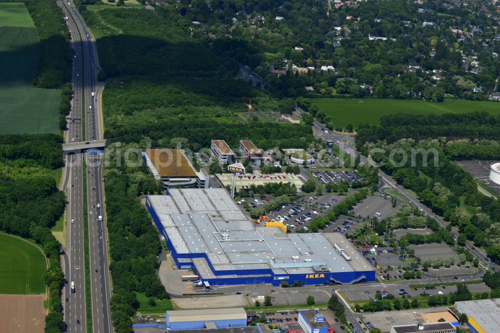 KÖLN from the bird's eye view: IKEA store in the Godorfer Str. Godorf in the district of Cologne in North Rhine-Westphalia