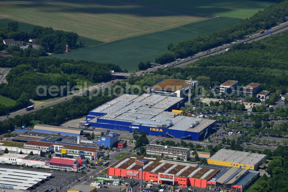 Aerial photograph KÖLN - IKEA store in the Godorfer Str. Godorf in the district of Cologne in North Rhine-Westphalia