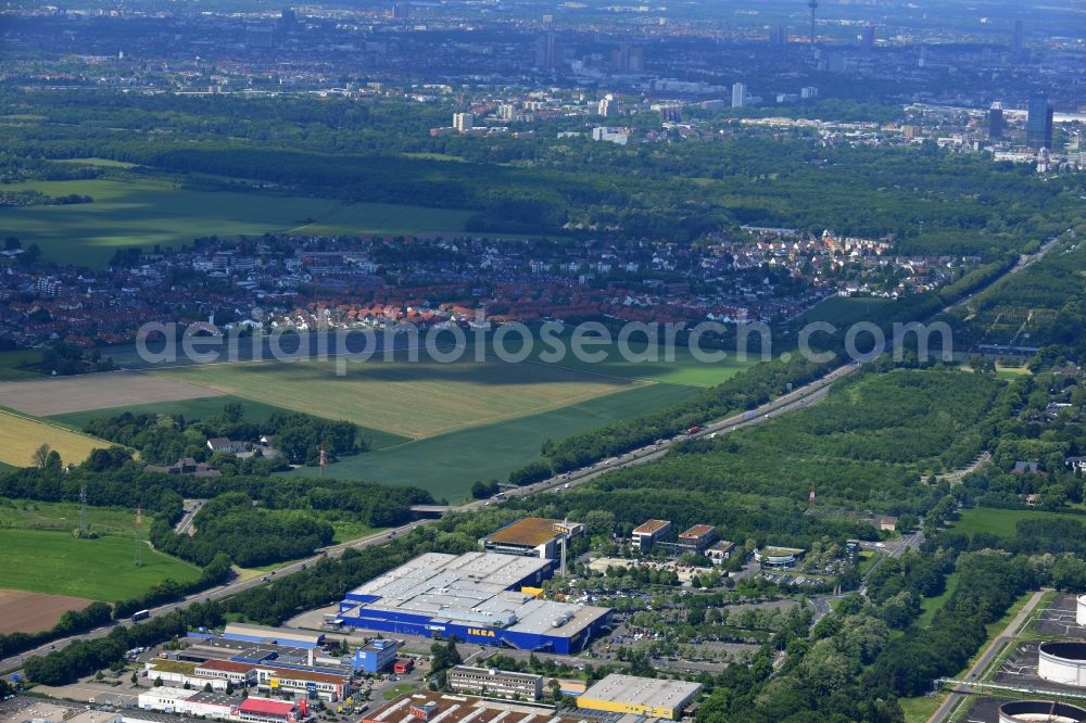 KÖLN from above - IKEA store in the Godorfer Str. Godorf in the district of Cologne in North Rhine-Westphalia