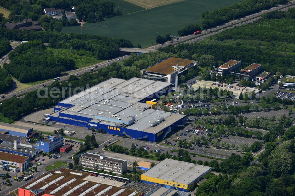 KÖLN from the bird's eye view: IKEA store in the Godorfer Str. Godorf in the district of Cologne in North Rhine-Westphalia