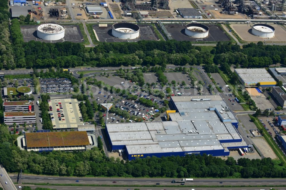 Aerial photograph KÖLN - IKEA store in the Godorfer Str. Godorf in the district of Cologne in North Rhine-Westphalia