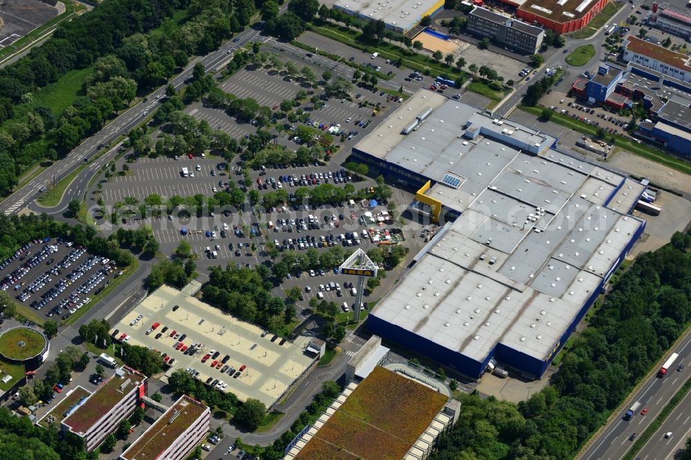 KÖLN from the bird's eye view: IKEA store in the Godorfer Str. Godorf in the district of Cologne in North Rhine-Westphalia