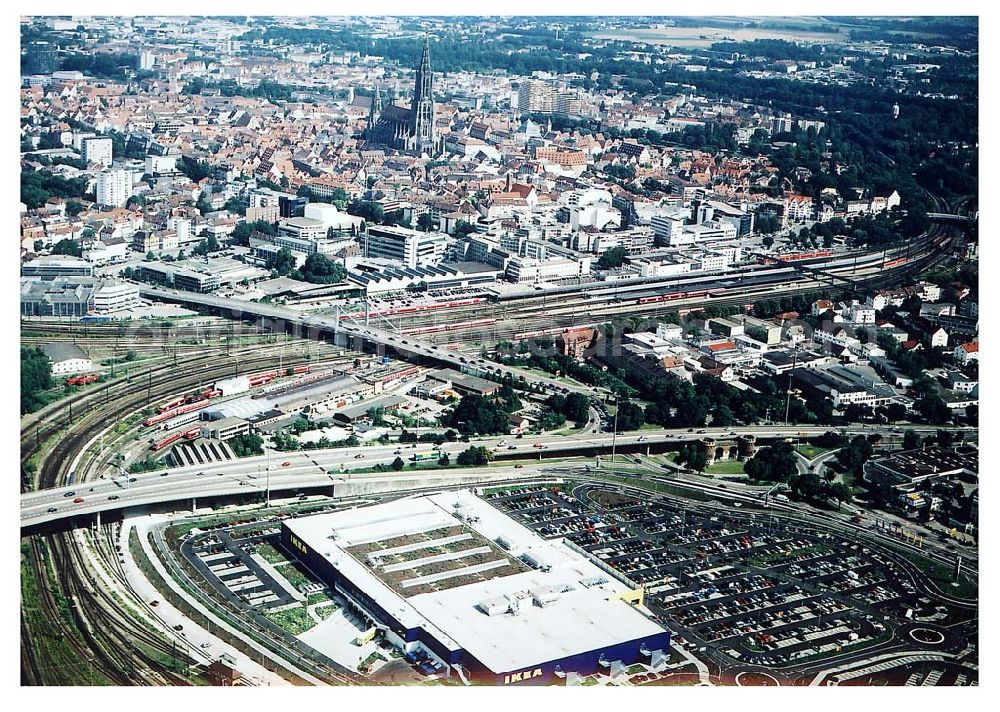 Neu-Ulm / Bayern from above - IKEA-Einrichtungshaus auf dem Grundstück IKEA-Niederlassung Ulm an der Blaubeurer Straße in 89077 Ulm