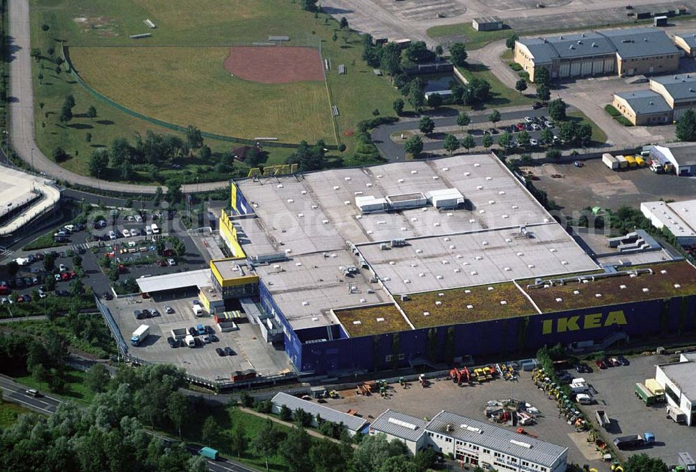 Hanau / Hessen from the bird's eye view: : Blick auf das IKEA Einrichtungshaus Hanau. IKEA Deutschland GmbH & Co.KG,Niederlassung Hanau,Oderstrasse 21,63452 Hanau