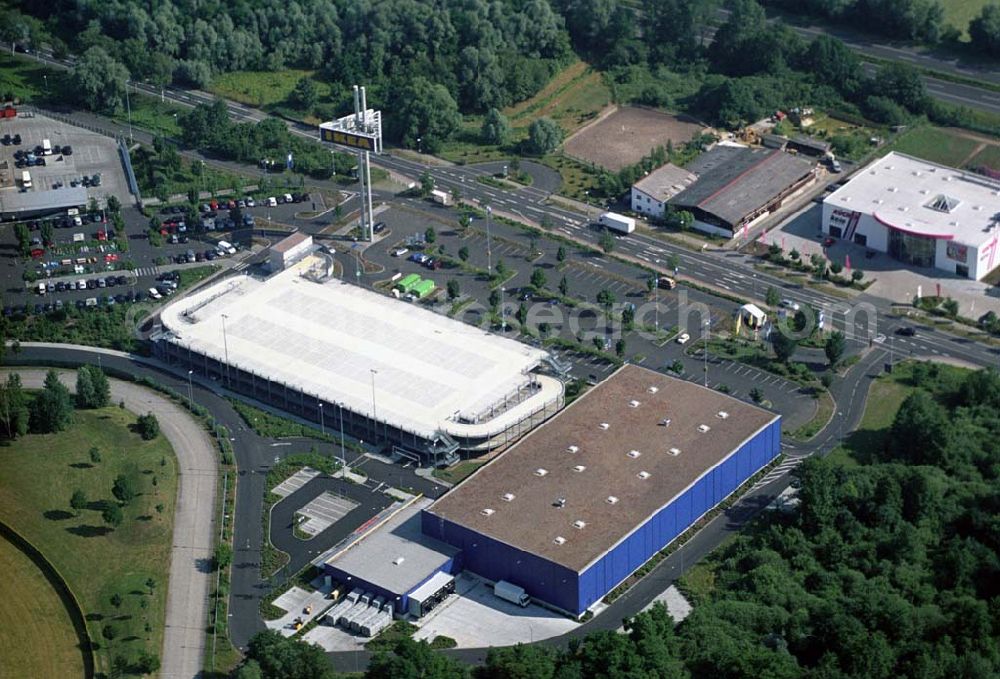 Hanau / Hessen from the bird's eye view: : Blick auf das IKEA Einrichtungshaus Hanau. IKEA Deutschland GmbH & Co.KG,Niederlassung Hanau,Oderstrasse 21,63452 Hanau