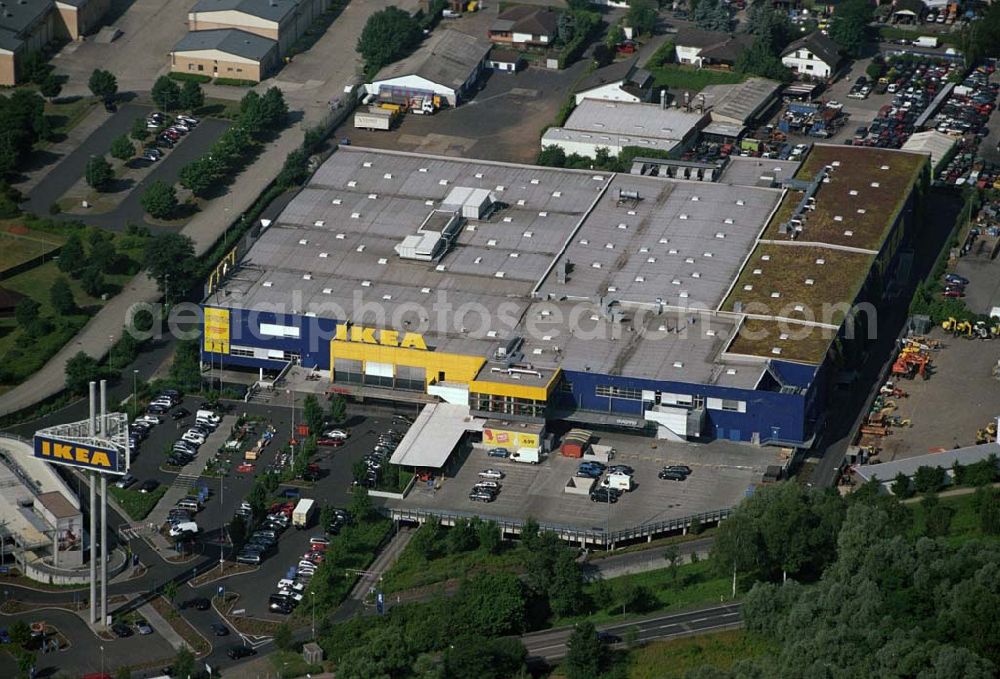 Aerial image Hanau / Hessen - : Blick auf das IKEA Einrichtungshaus Hanau. IKEA Deutschland GmbH & Co.KG,Niederlassung Hanau,Oderstrasse 21,63452 Hanau