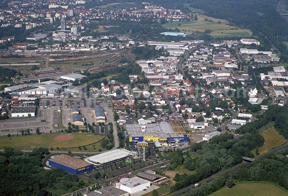 Aerial image Hanau / Hessen - : Blick auf das IKEA Einrichtungshaus Hanau. IKEA Deutschland GmbH & Co.KG,Niederlassung Hanau,Oderstrasse 21,63452 Hanau