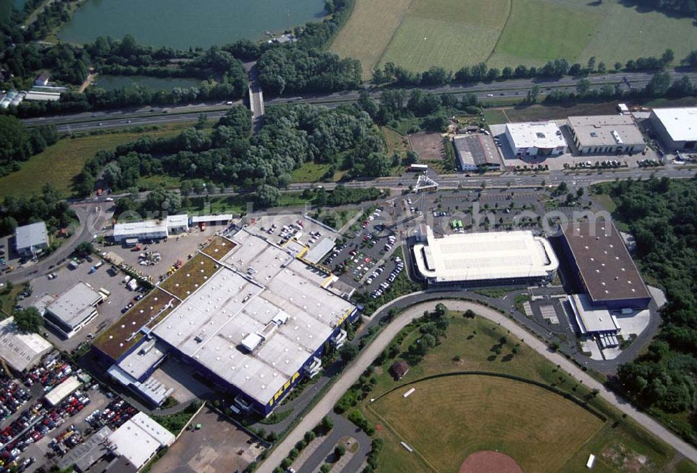 Aerial image Hanau / Hessen - : Blick auf das IKEA Einrichtungshaus Hanau. IKEA Deutschland GmbH & Co.KG,Niederlassung Hanau,Oderstrasse 21,63452 Hanau