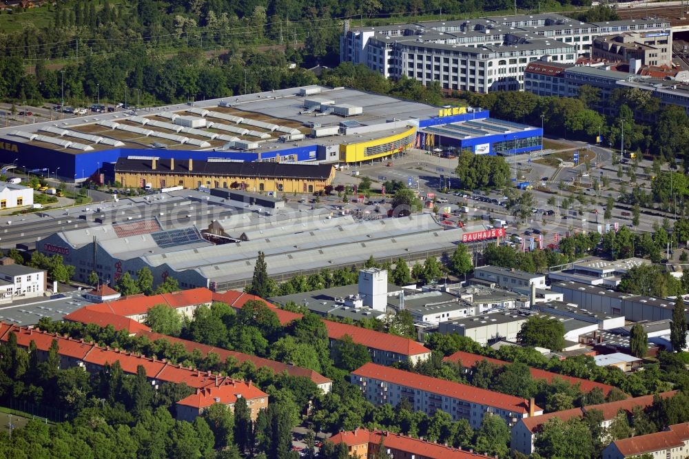 Aerial image Berlin - View of the furniture store IKEA in Berlin-Tempelhof