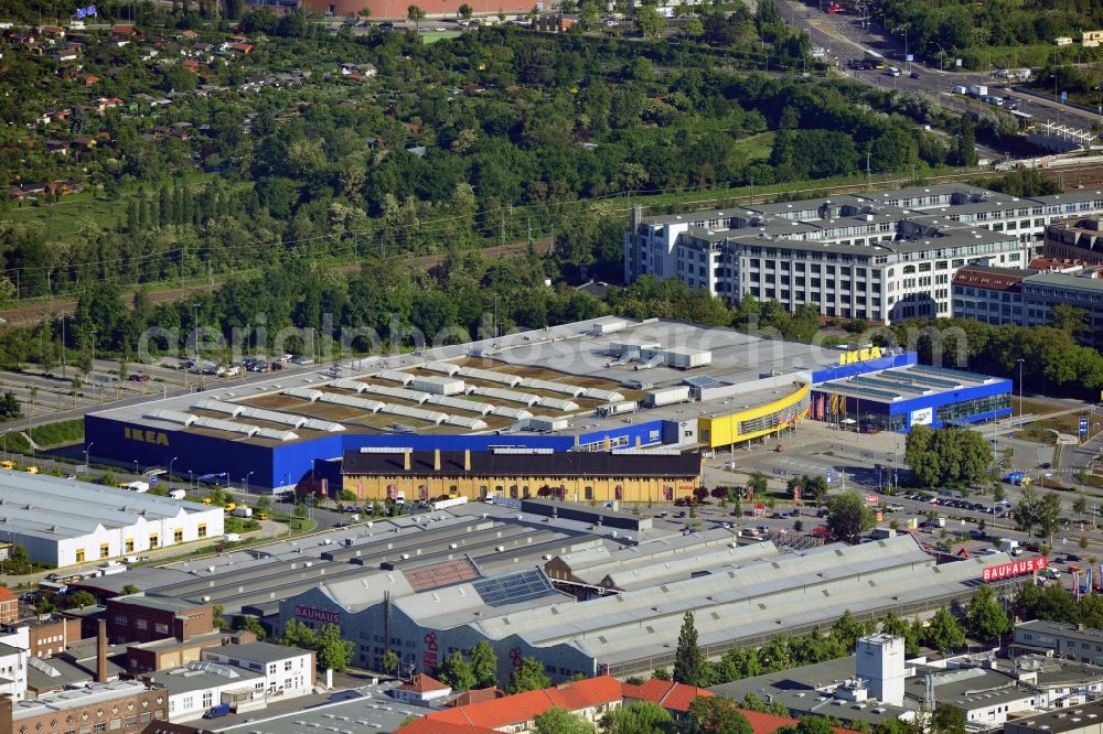 Aerial photograph Berlin - View of the furniture store IKEA in Berlin-Tempelhof