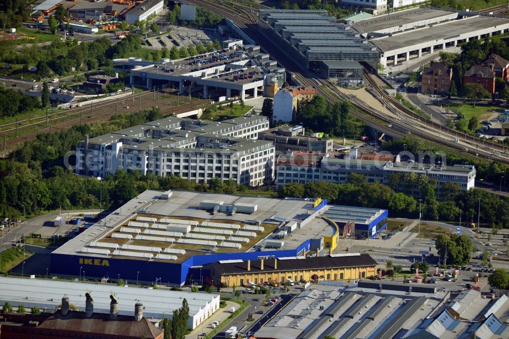 Berlin from the bird's eye view: View of the furniture store IKEA in Berlin-Tempelhof