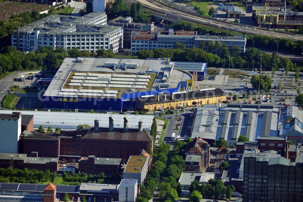 Aerial image Berlin - View of the furniture store IKEA in Berlin-Tempelhof