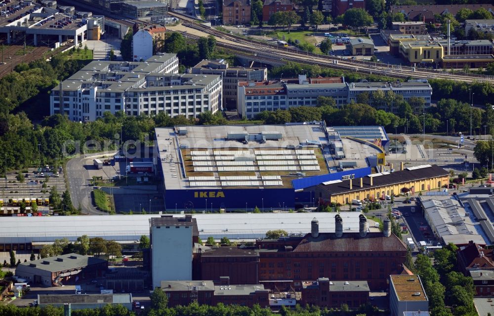 Aerial photograph Berlin - View of the furniture store IKEA in Berlin-Tempelhof