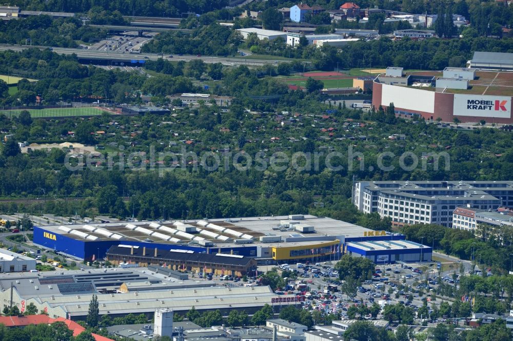 Berlin from above - View of the furniture store IKEA in Berlin-Tempelhof