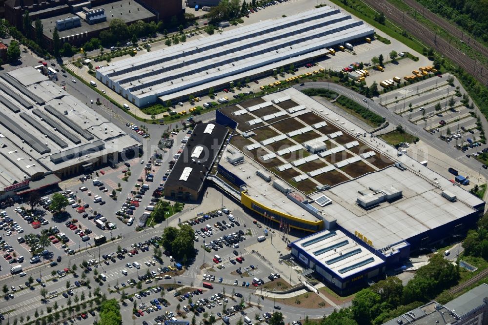 Berlin from the bird's eye view: View of the furniture store IKEA in Berlin-Tempelhof