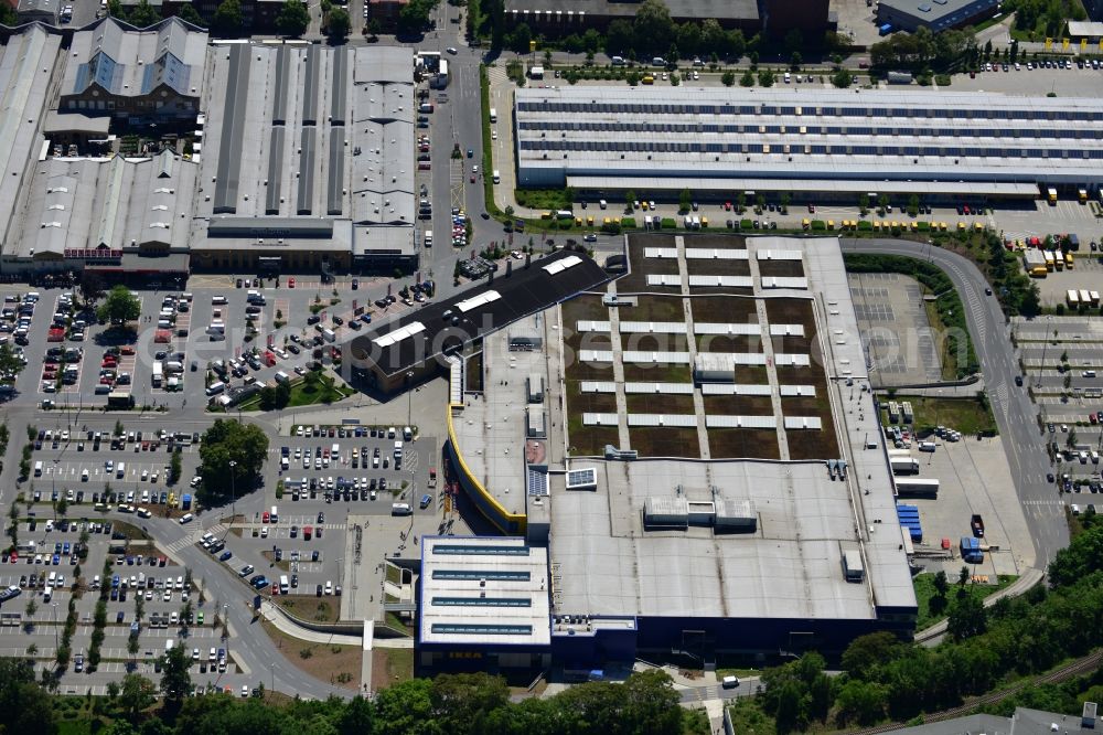 Aerial image Berlin - View of the furniture store IKEA in Berlin-Tempelhof