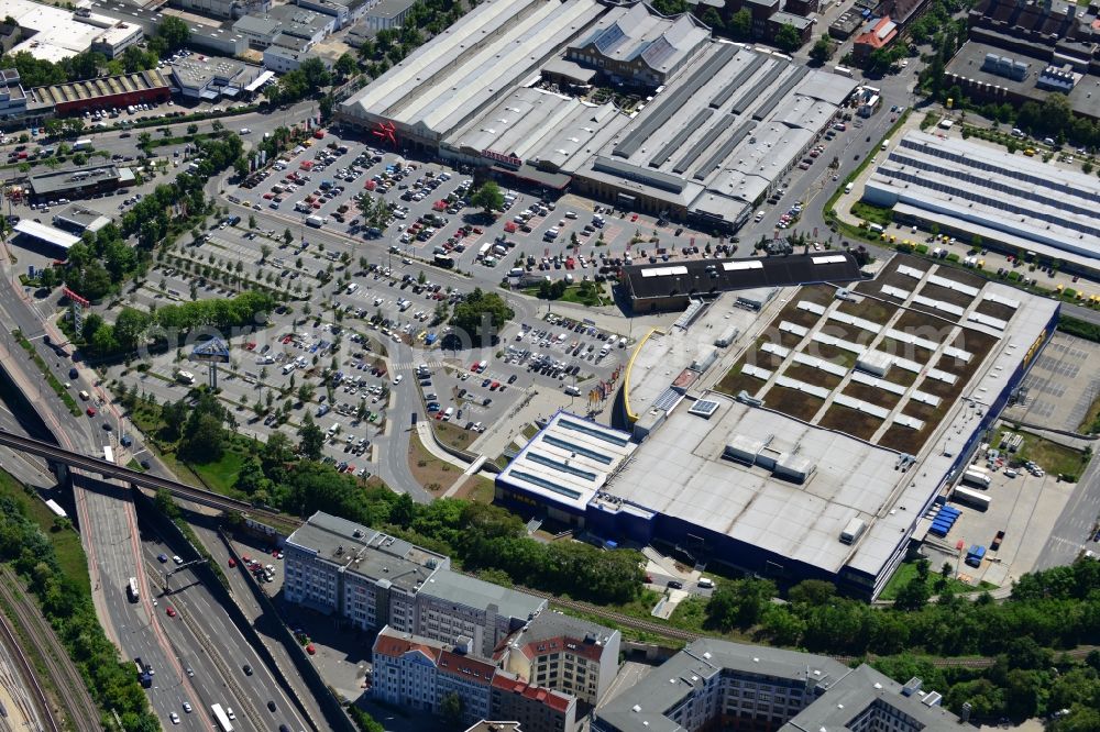 Aerial photograph Berlin - View of the furniture store IKEA in Berlin-Tempelhof