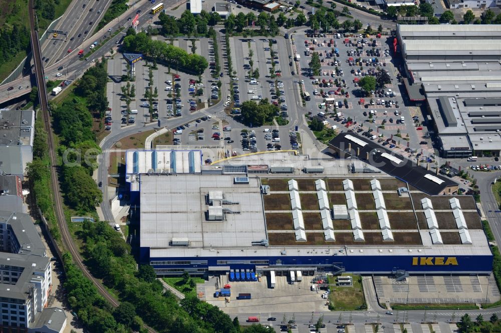 Berlin from above - View of the furniture store IKEA in Berlin-Tempelhof