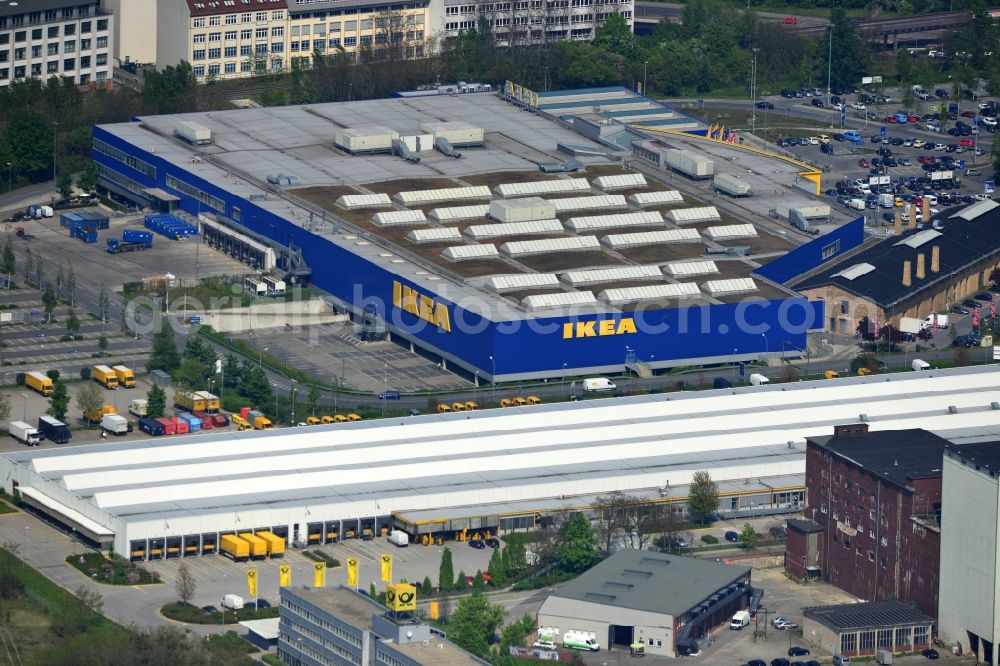 Berlin from above - View of the furniture store IKEA in Berlin-Tempelhof