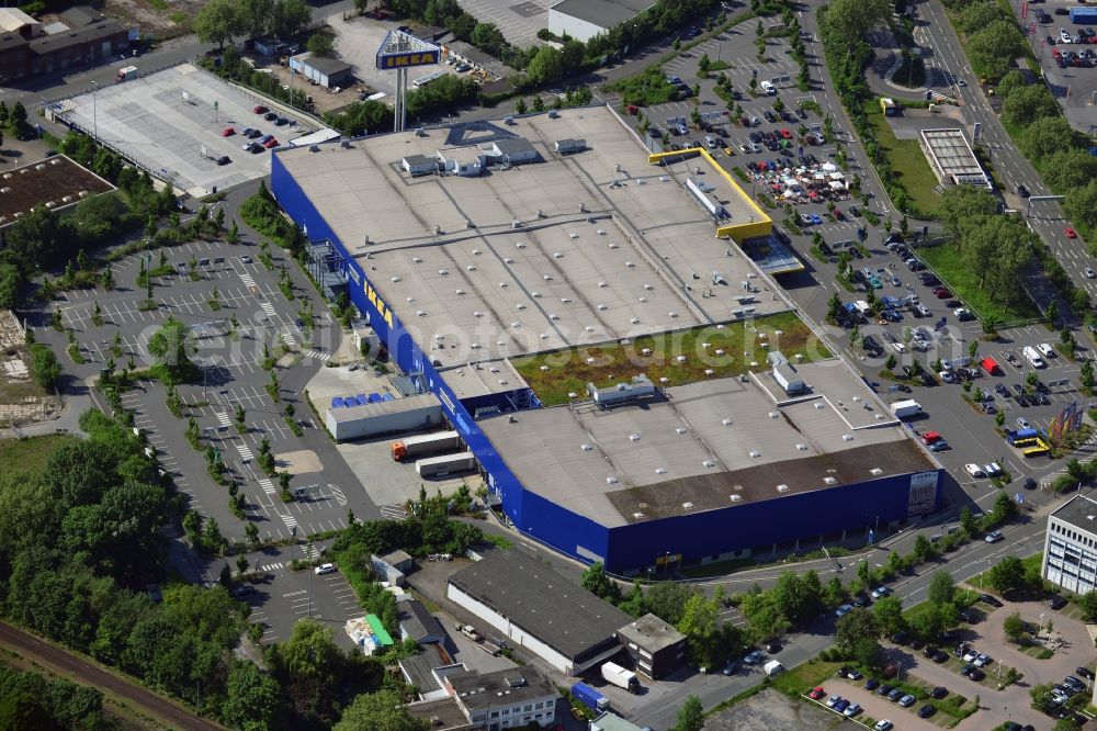 Dortmund from above - IKEA furniture store / furniture store in the industrial area in Dortmund in North Rhine-Westphalia