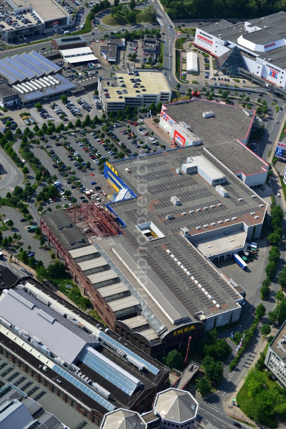 Essen from above - View of the IKEA furniture store / furniture store in Essen in North Rhine-Westphalia