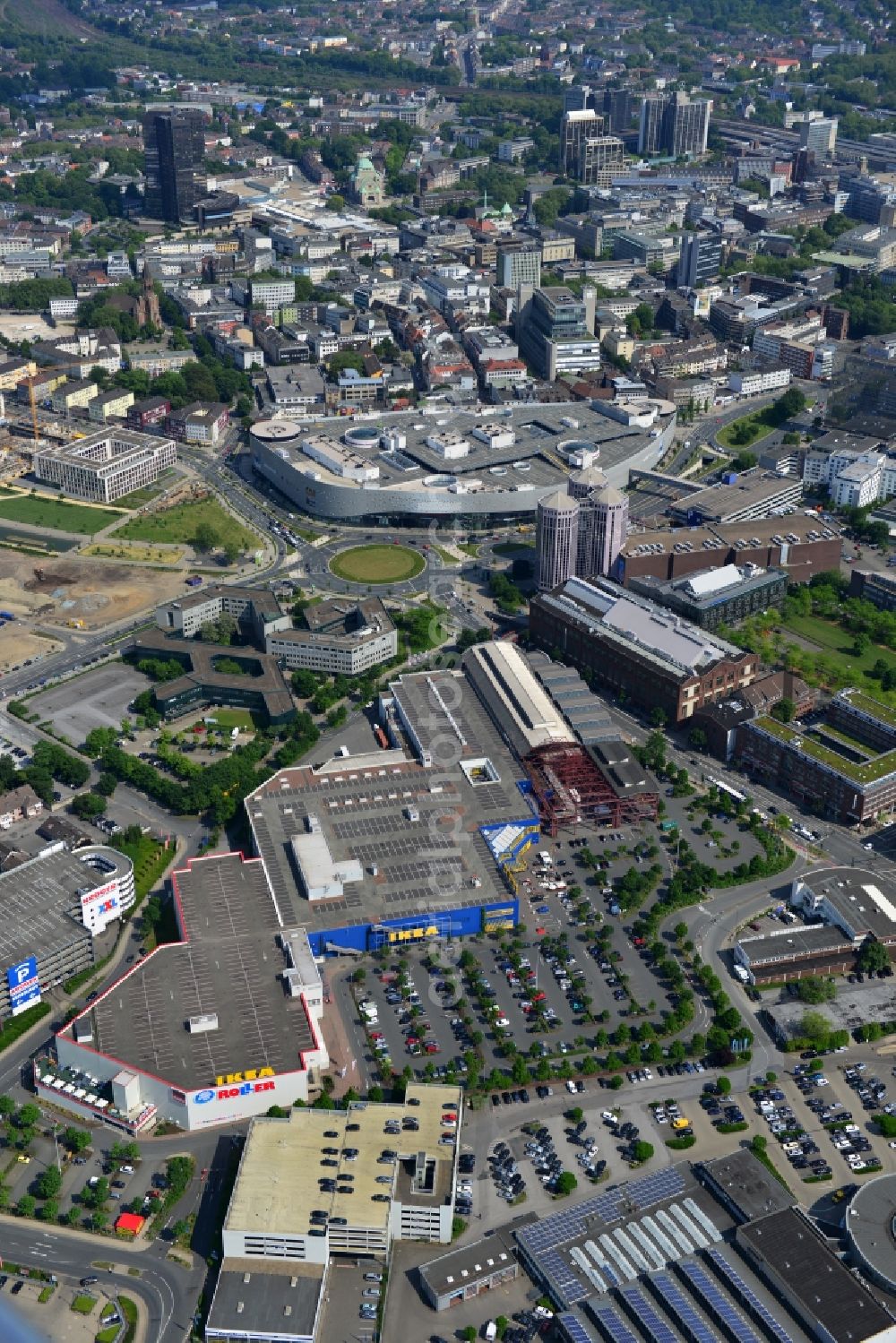 Essen from the bird's eye view: View of the IKEA furniture store / furniture store in Essen in North Rhine-Westphalia