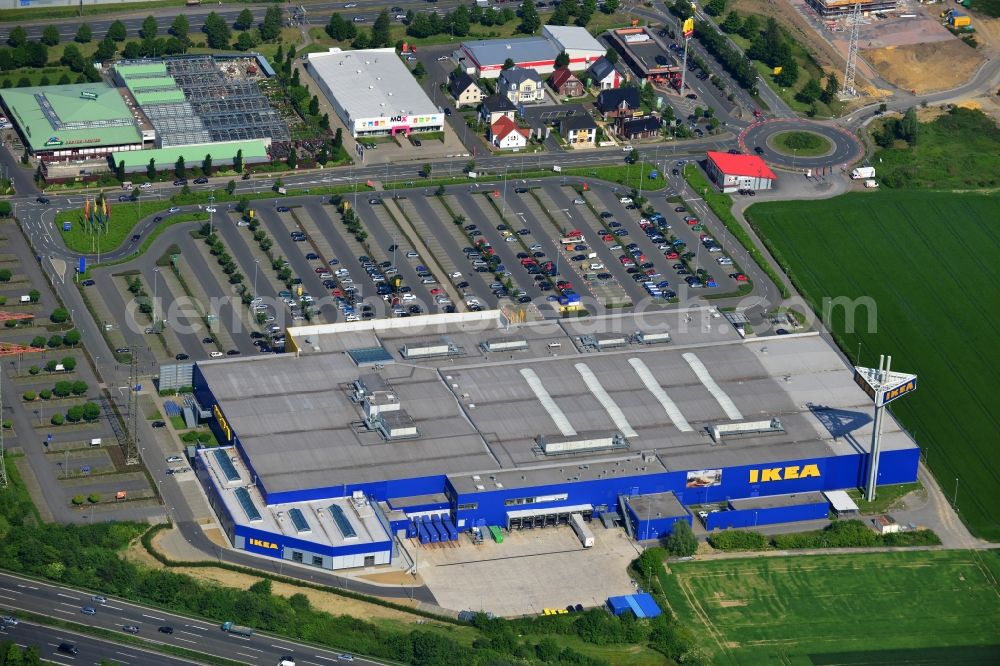 Kamen from the bird's eye view: View of IKEA store in Kamen in the state of North Rhine-Westphalia