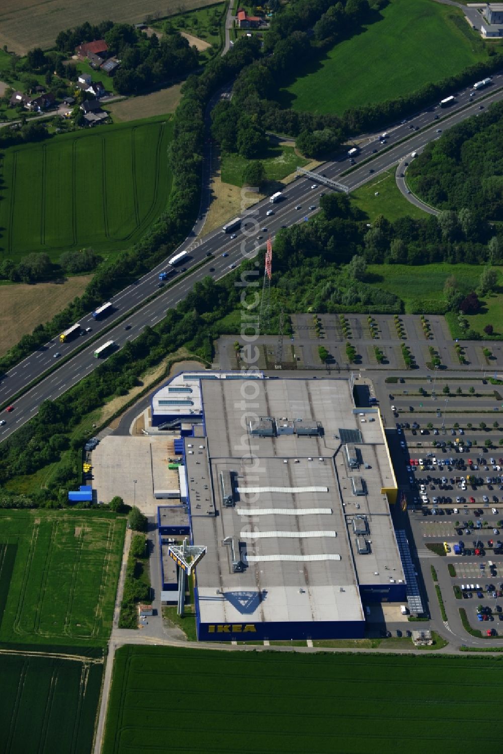 Kamen from above - View of IKEA store in Kamen in the state of North Rhine-Westphalia