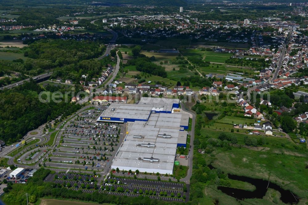 Saarlouis from above - View of the IKEA furniture store / furniture store in Saarlouis in Saarland