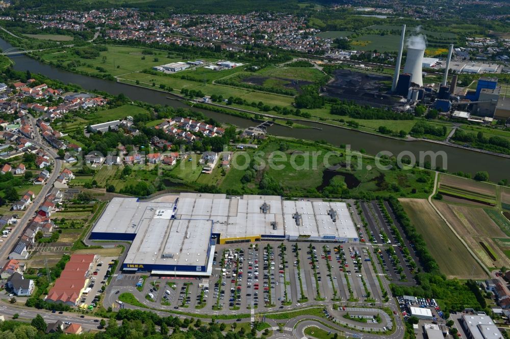 Saarlouis from the bird's eye view: View of the IKEA furniture store / furniture store in Saarlouis in Saarland