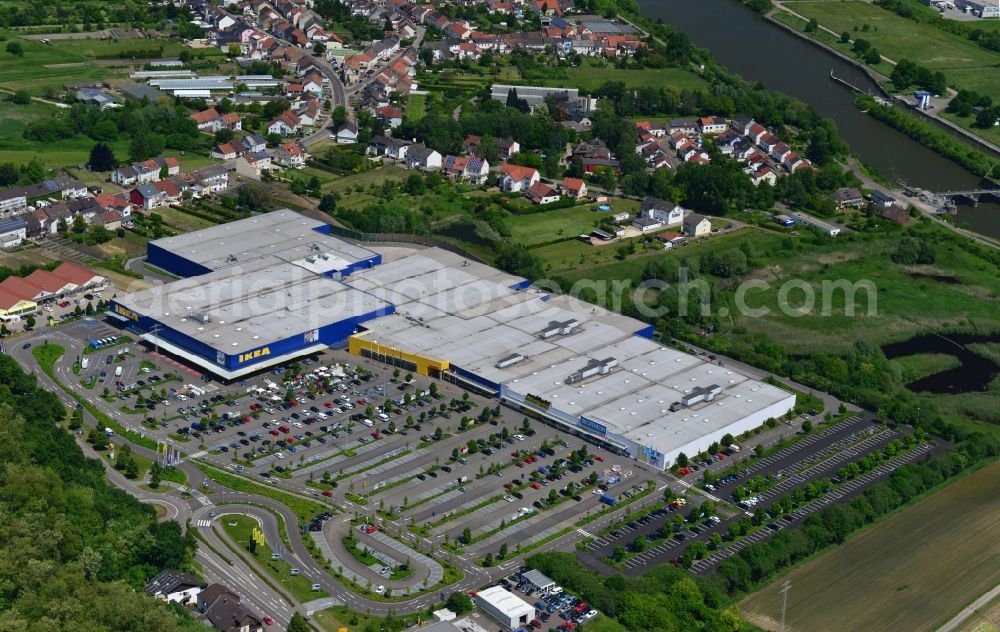 Aerial image Saarlouis - View of the IKEA furniture store / furniture store in Saarlouis in Saarland