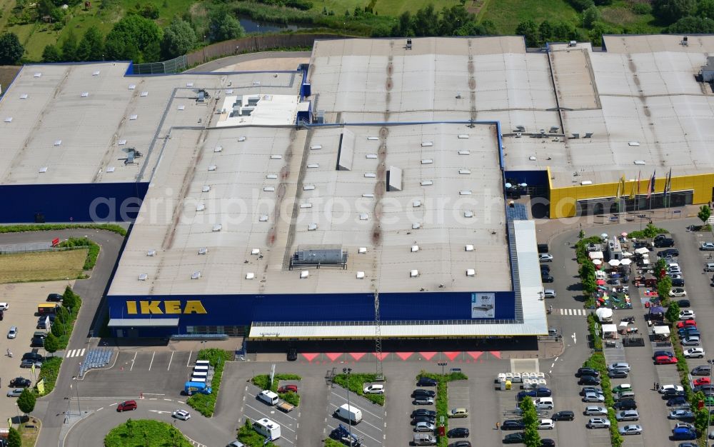 Aerial image Saarlouis - View of the IKEA furniture store / furniture store in Saarlouis in Saarland