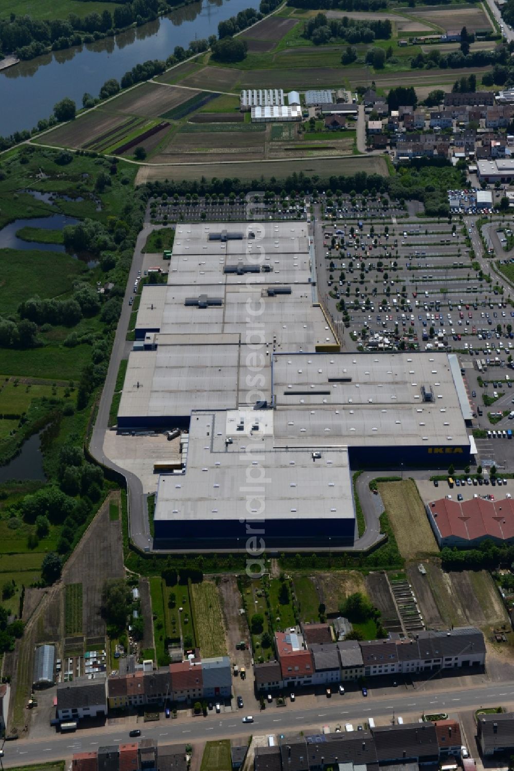 Aerial image Saarlouis - View of the IKEA furniture store / furniture store in Saarlouis in Saarland