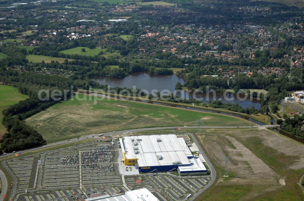 Oldenburg from the bird's eye view: Blick auf das IKEA Einrichtungshaus in OLDENBURG. IKEA Deutschland GmbH & Co. KG; Niederlassung Oldenburg, Holler Landstr. 89, 26135 Oldenburg