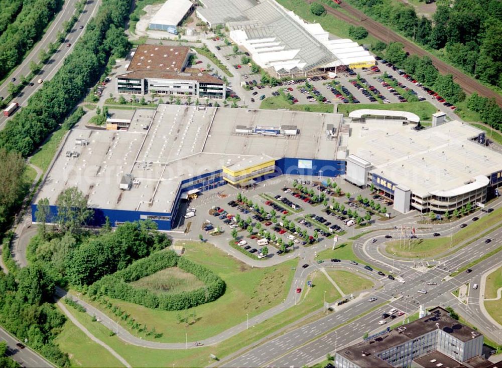 Aerial photograph Bielefeld - IKEA-Einrichtungshaus am Ostwestfalendamm / Südring in Bielefeld-Brackwede.