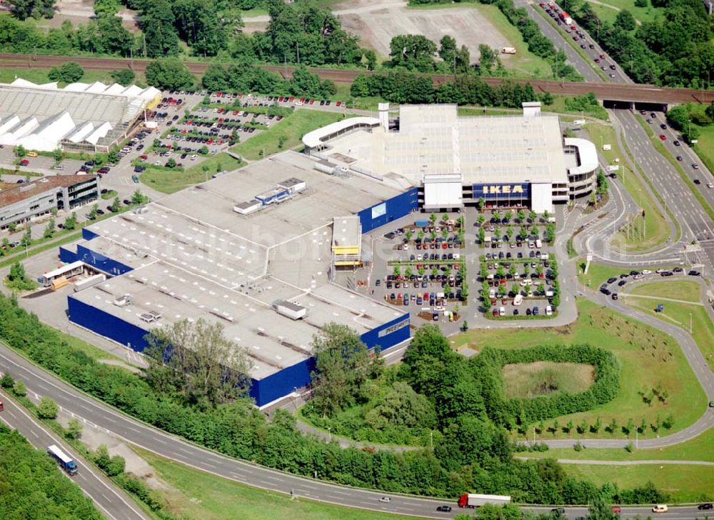 Aerial image Bielefeld - IKEA-Einrichtungshaus am Ostwestfalendamm / Südring in Bielefeld-Brackwede.