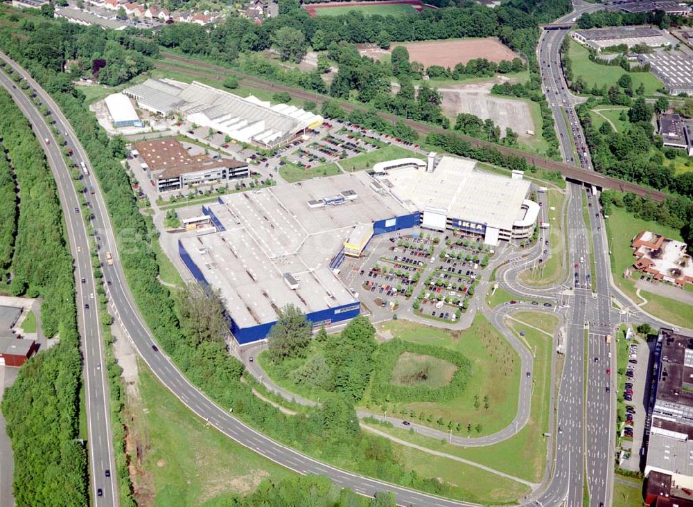 Aerial photograph Bielefeld - IKEA-Einrichtungshaus am Ostwestfalendamm / Südring in Bielefeld-Brackwede.