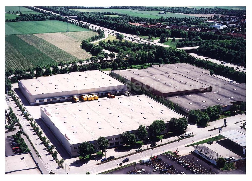 Aerial image Eching bei München - IKEA - Einrichtungshaus und vermietete Grundstücke bei Eching im Gewerbegebiet Ost an der Autobahn A9.