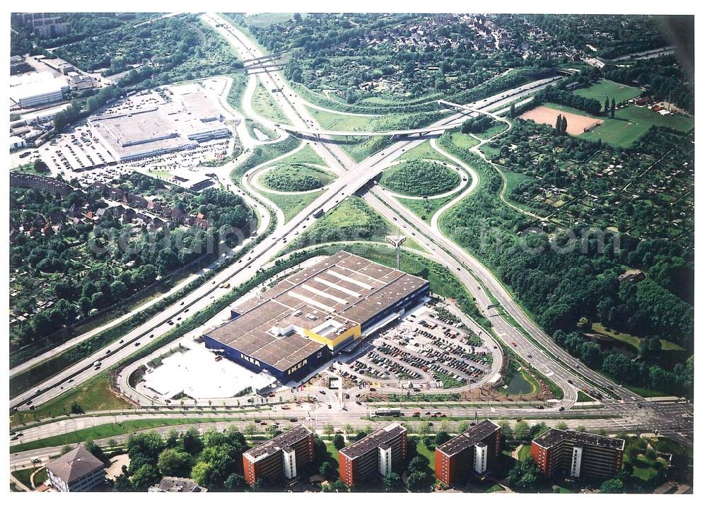 Aerial photograph Kiel - IKEA-Einrichtungshaus am Westring in Kiel-Hassee.