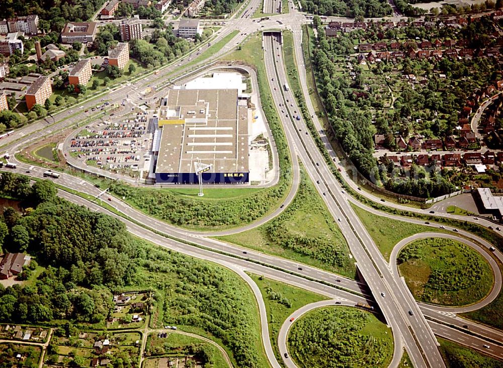 Aerial image Kiel - IKEA-Einrichtungshaus am Westring in Kiel-Hassee.