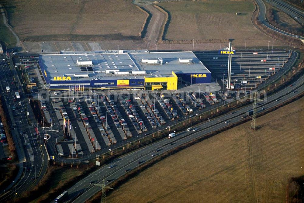 Aerial photograph Augsburg - IKEA Einrichtungshauses Augsburg.Gebaut wurde die IKEA Filiale in Augsburg auf einer Grundstücksfläche von 80.000 Quadratmetern mit einer Bruttogeschossfläche von 29.000 Quadratmetern.Die Investitionskosten in das neue IKEA Haus betragen ca. 46 Mio. Euro. Begonnen wurde mit den Bauarbeiten im April 2006, und sie verlaufen planmäßig. Am Schnittpunkt der Autobahn A8 München-Stuttgart mit den Schnellstraßen B2/B17 sowie den Bundesstraßen B10 und B300 gelegen, ist das Augsburger Haus aus allen Richtungen leicht erreichbar.