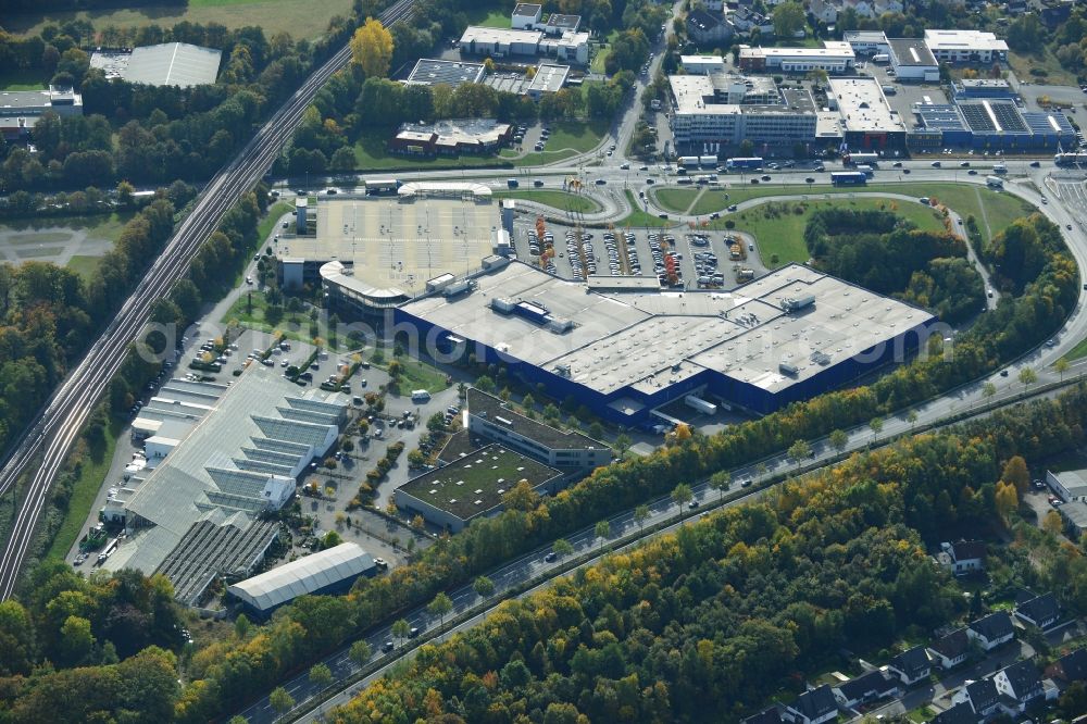 Aerial photograph Bielefeld - Seat of the international home products company IKEA on Südring in Bielefeld in North Rhine-Westphalia