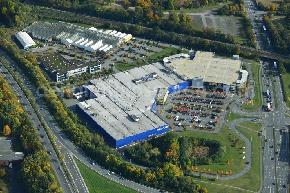 Aerial photograph Bielefeld - Seat of the international home products company IKEA on Südring in Bielefeld in North Rhine-Westphalia