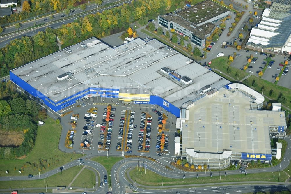 Aerial image Bielefeld - Seat of the international home products company IKEA on Südring in Bielefeld in North Rhine-Westphalia