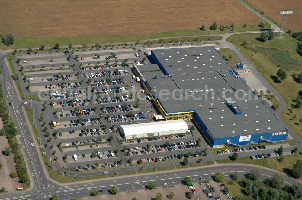 Günthersdorf from above - Blick auf das an der A9 liegende Einrichtungshaus der IKEA Deutschland GmbH & Co. KG,Niederlassung Halle/Leipzig,Nordpark 17,06254 Günthersdorf,(nova eventis),