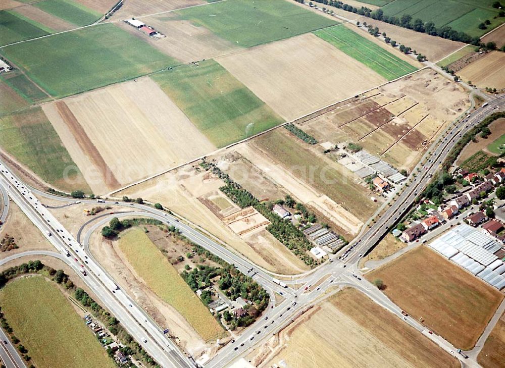 Aerial photograph Mannheim / Baden Württemberg - IKEA-Fläche auf dem Grundstück an der Frankenthaler Straße bei Mannheim